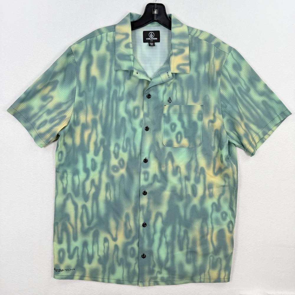 Volcom Ridgestone Button Shirt Size M‎ Mens Green Camo NEW